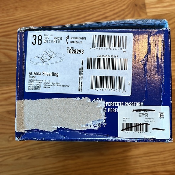 Birkenstock Arizona Shearling Suede Leather Sandal Size 7 New in Box - Picture 6 of 15
